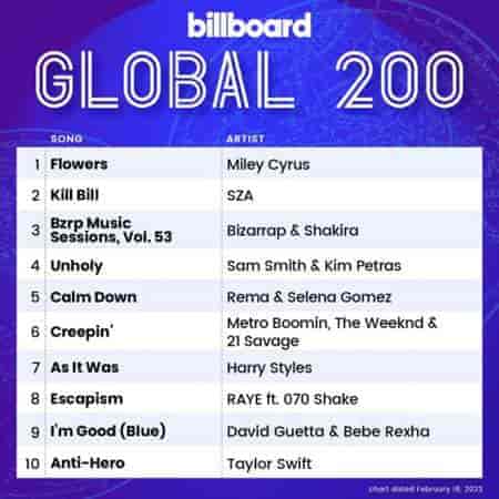Billboard Global 200 Singles Chart [18.02] 2023 (2023) скачать через торрент