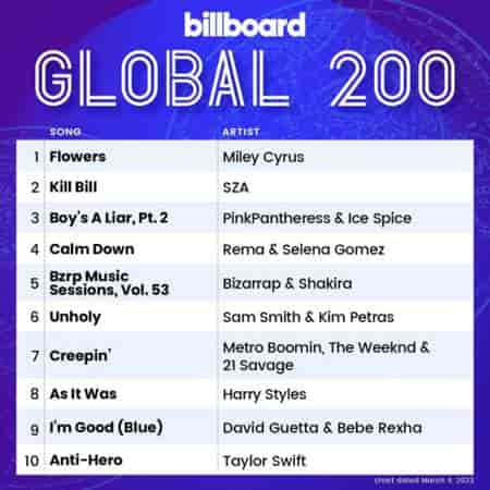 Billboard Global 200 Singles Chart [04.03] 2023 (2023) скачать через торрент
