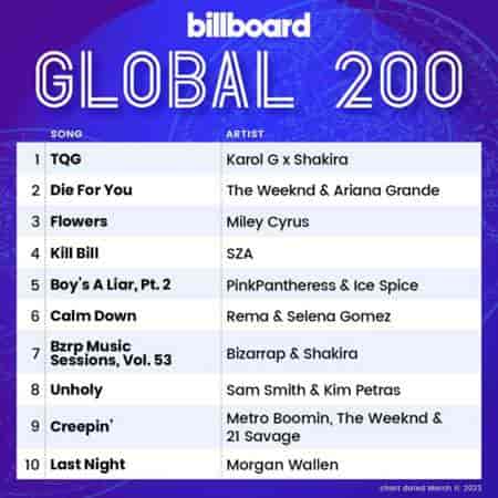 Billboard Global 200 Singles Chart [11.03] 2023 (2023) скачать через торрент